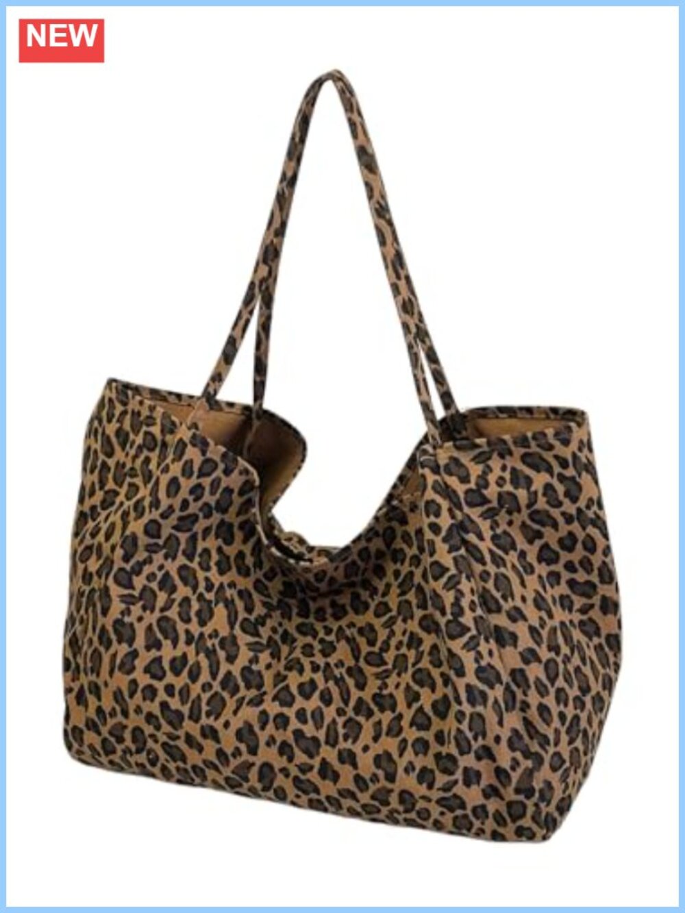 Oversize Leopard Cheetah Print Tote Bag Shoulder Bag Large Capacity